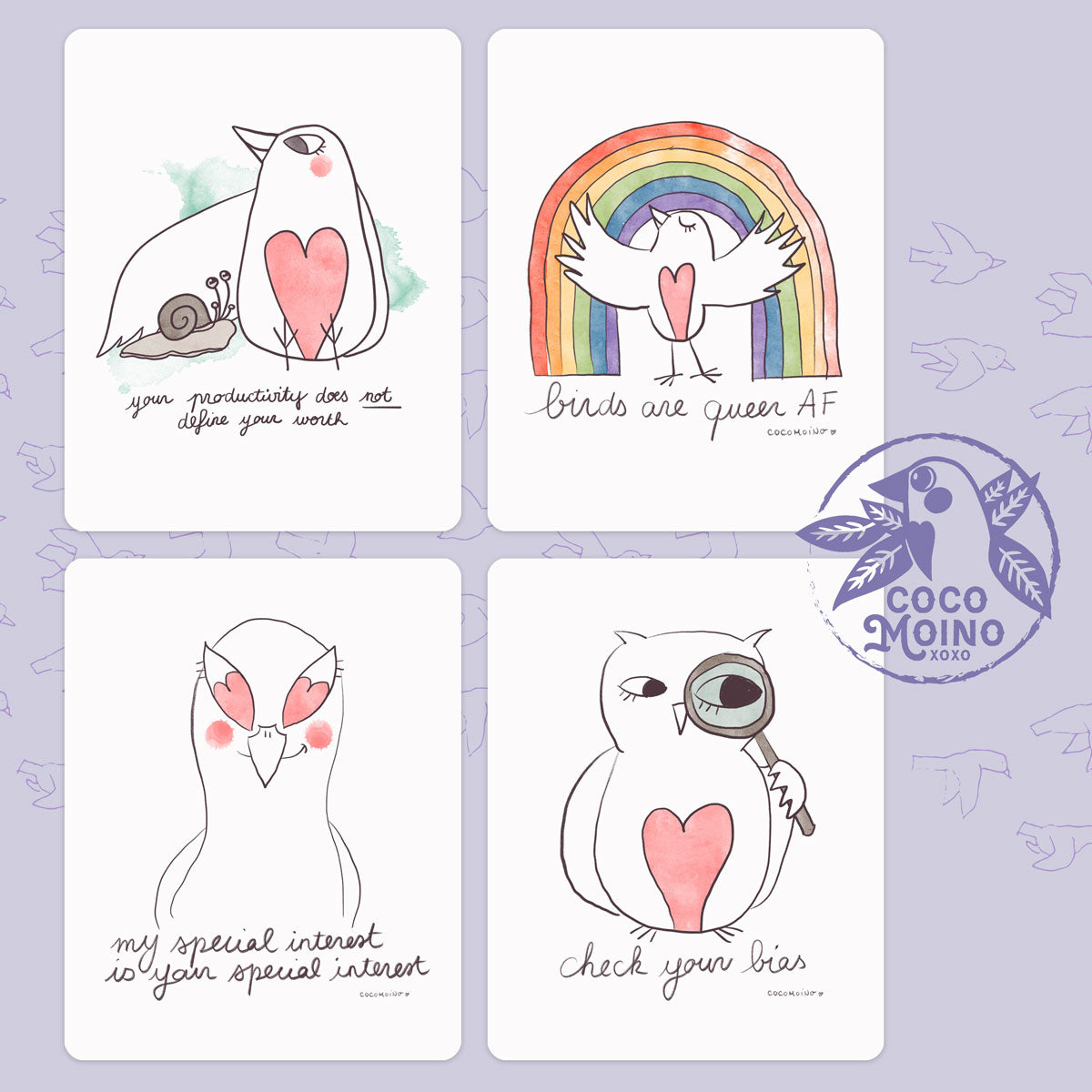 Anti ableism and neuronormativity postcard set, neurodivergent pride gift idea