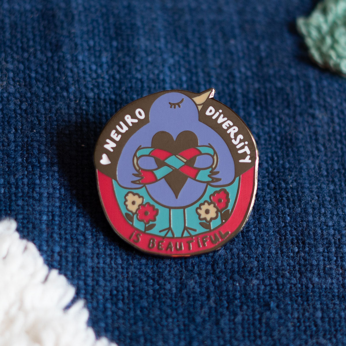 Neurodiversity is beautiful enamel pin