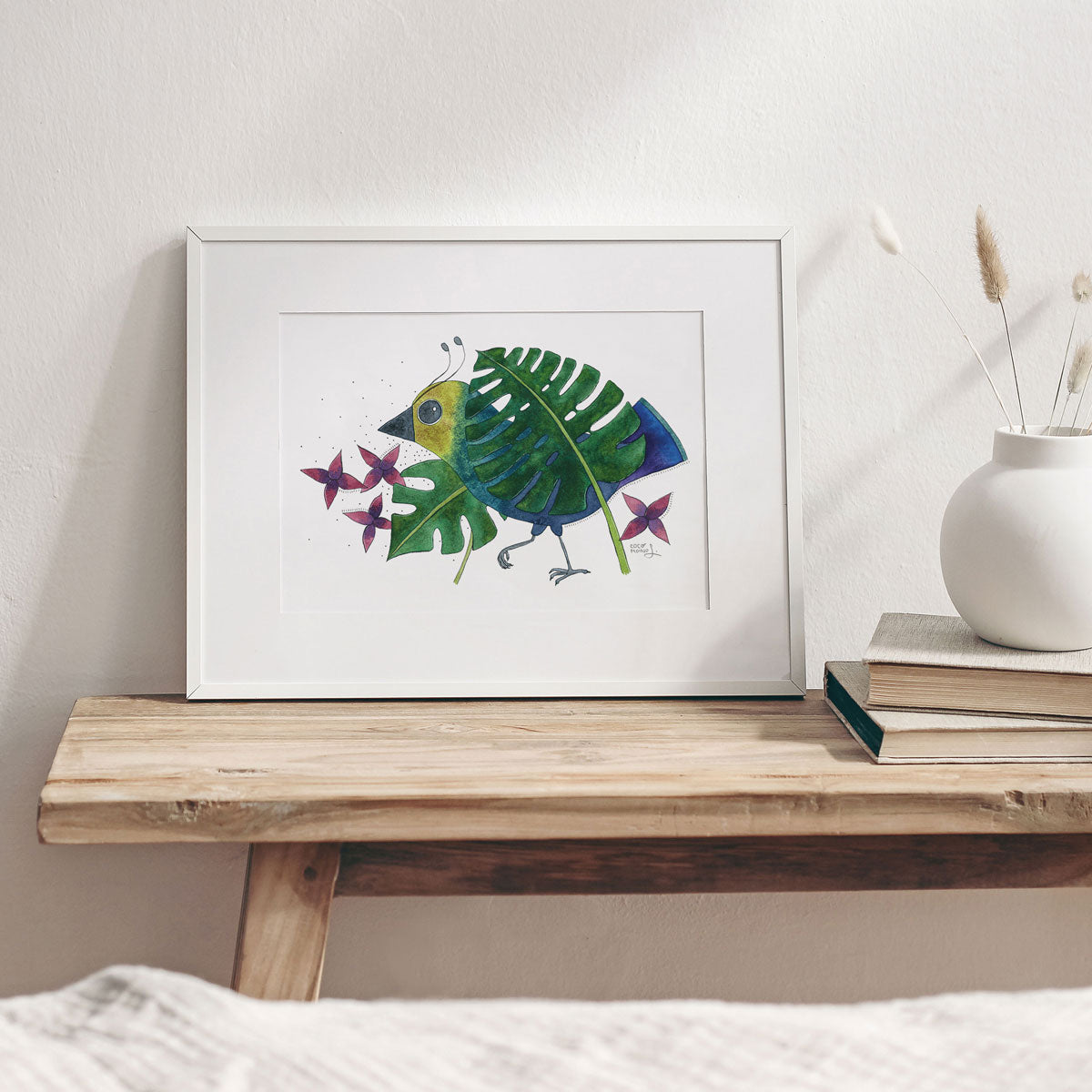 Neurodiversity watercolor bird art print unframed