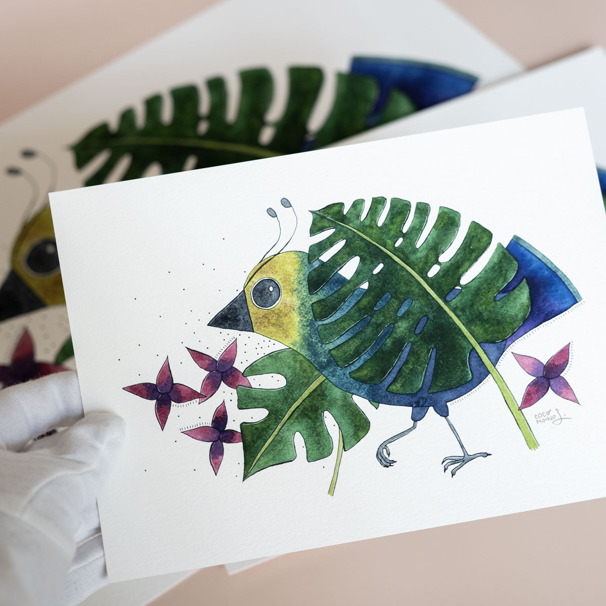 watercolor bird art print unique gift