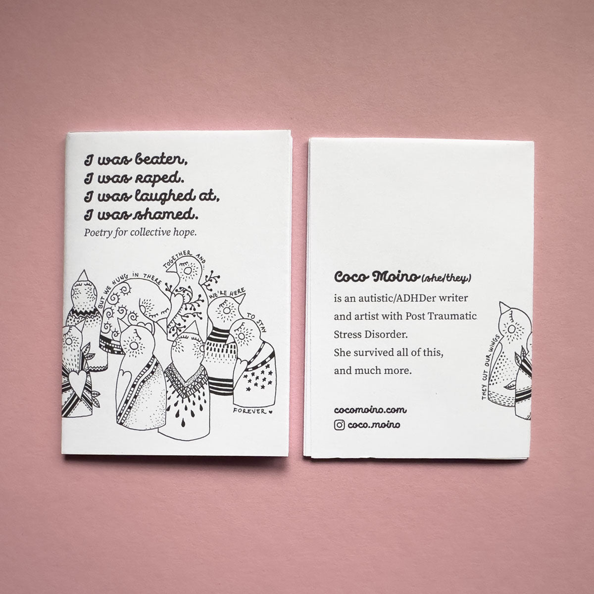 Zine about being an abuse survivor, mental health after abuse and CPTSD, from autistic artist Coco