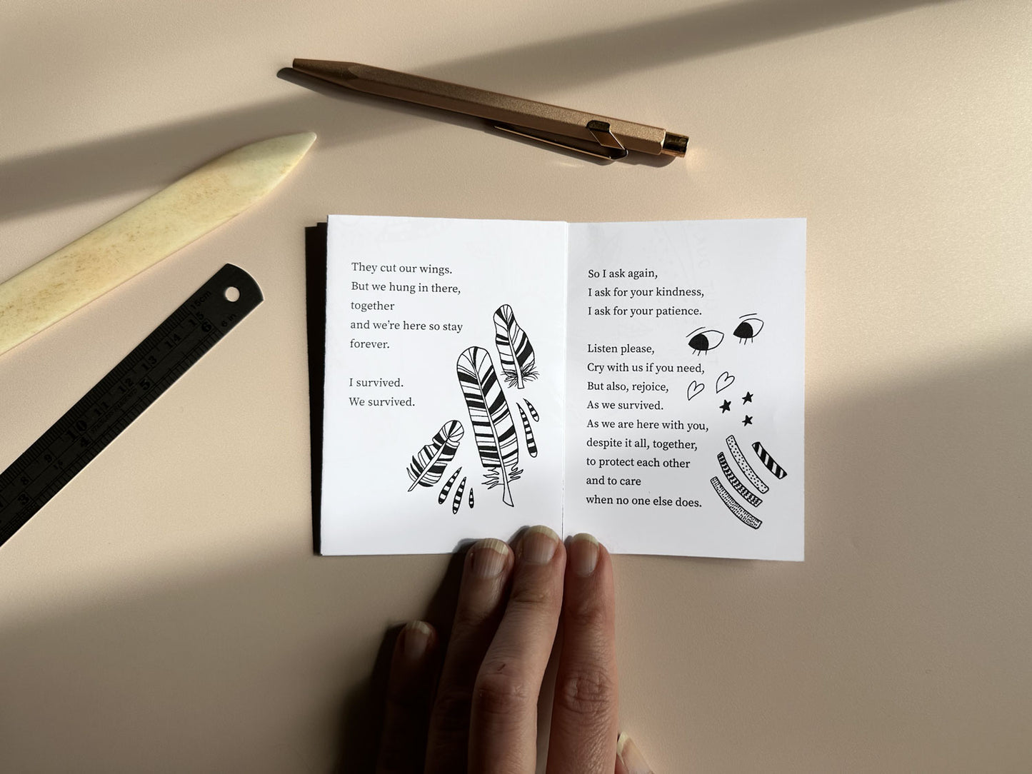 Extract from the zine about being a survivor and mental health