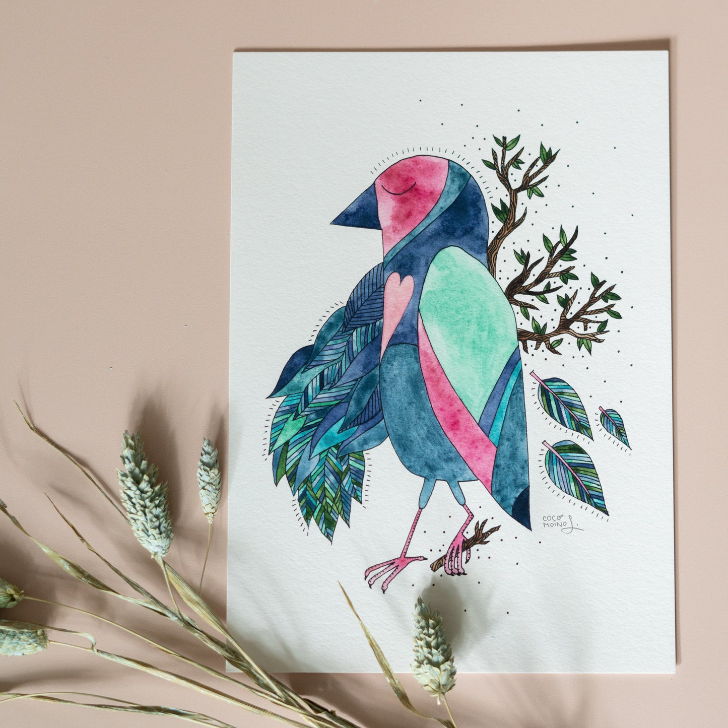 The bird lost its feathers and became a tree