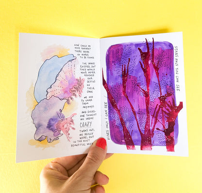 Page spread of zine about being autistic, disabled, and ableism